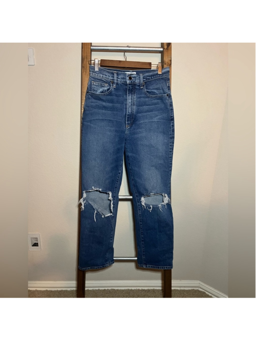 🍀FRAME Le Jean High Rise Mia Relaxed Straight Jean Size 27 - Picture 2 of 12